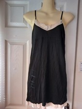 Topshop size 8 ladies babydoll nightdress black with lace trim