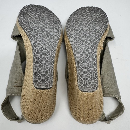 Women’s Skechers 38301 Size 7 Wedged Sandal Natural Fabric Sling Back - Picture 14 of 18