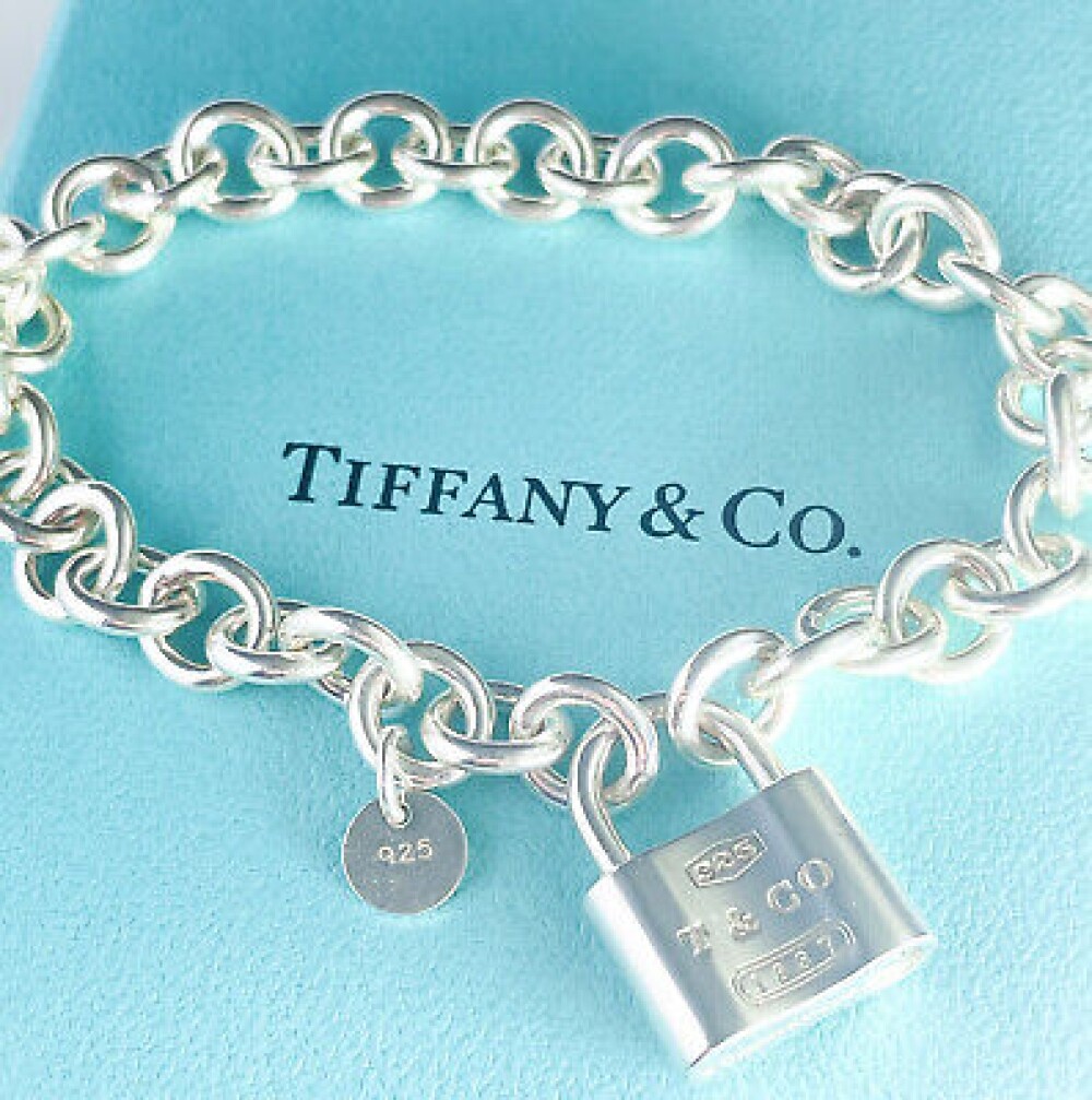 Tiffany & Co. 1837 Padlock Lock Bracelet Sterling Silver 925 With Pouch
