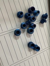TITANIUM Crankset Chainring Bolts  Nuts 5 x GR5 anodize light Blue M8 x 6.5mm