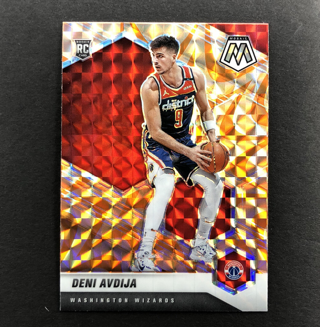 2020-21 Panini Mosaic Deni Avdija Orange Reactive Prizm Rookie RC #217 Wizards