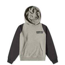 Fear of God Essentials Kids Raglan Hoodie 'Dark Oatmeal' Size 6/7