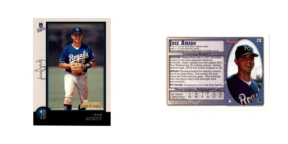 1998 Bowman Jose Amado Baseball Cards #212 - Image 3 of 3