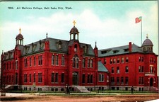 All Hallows College Salt Lake City UT Utah Unused UNP DB Postcard E5