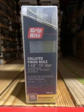 Grip Rite 15 GA Electrogalvanized “DA” Style 1-1/2” Collated Finish Nails 1000