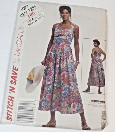 Patrón de costura vintage McCall's 5417 Petite capaz - Talla A 6 - 8 - 10 - Corte - - Imagen 2 de 3