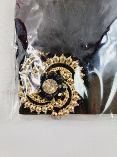 Suit Yourself Roaring 20s Flapper Black Feather Gold Hair Clip Pin Costume Piece - Picture 2 of 5
