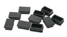 1” X 1 1/2" Rectangle Tubing Plug End Cap, Black Plastic Chair Glide 10pk Smooth