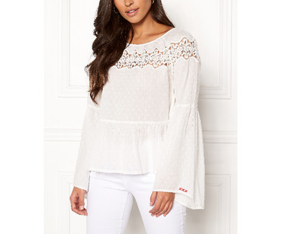 Odd Molly Anthropologie Lacey Moves Top Floral Crochet Lace Bell Sleeve M 204048