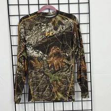 Under Armour Cold Gear Camo Hunting Shirt Womens L Large Brown Long Sleeve