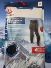 Reebok Mens performance Base Layer Pant Fly Pro-Series Black Mesh XL 40-42 NEW