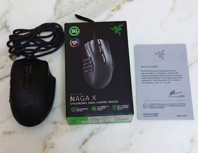 Razer Naga X Wired Gaming Mouse RZ01-03590100-R3M1 Black Boxed Tested Excellent