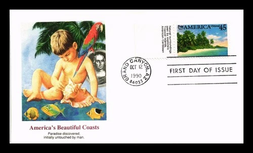 DR JIM STAMPS US COVER PUAS AMERICA TROPICAL COAST AIR MAIL FDC FLEETWOOD