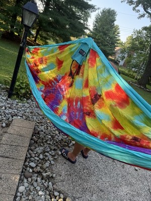 ENO Double Neat Hammock Tie-Dye Print Camping Hiking Cruise Balcony Relax