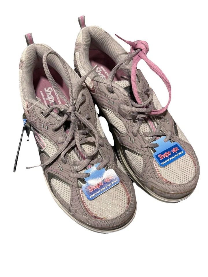 Nuevos zapatos SKECHERS Shape Ups 11806 para mujer para caminar tonificar rosa gris talla 8,5 Foto 3 de 4