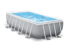 Intex 16ftX8ftX42in Prism Frame Rectangular Pool with Pump Ladder Ground Cloth a