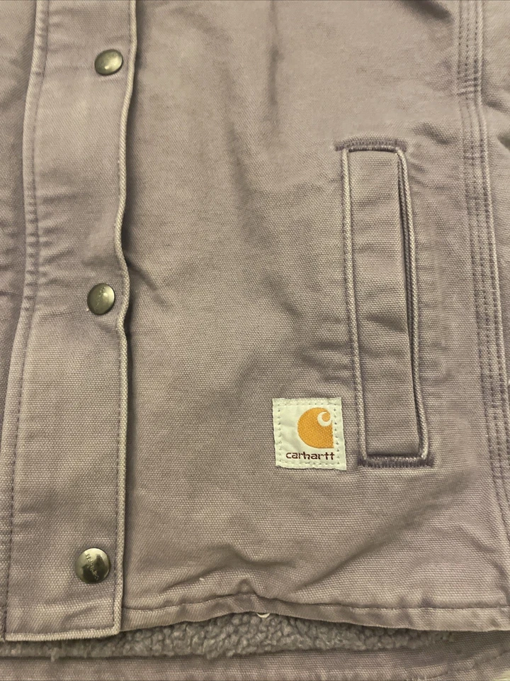 Chaleco Carhartt Berkley para mujer talla pequeña 4/6 lavanda púrpura con capucha forrado sherpa Foto 2 de 4