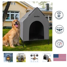 Luxury 48" XL Outdoor Dog House - Weatherproof Elevated Shelter for Large Breeds