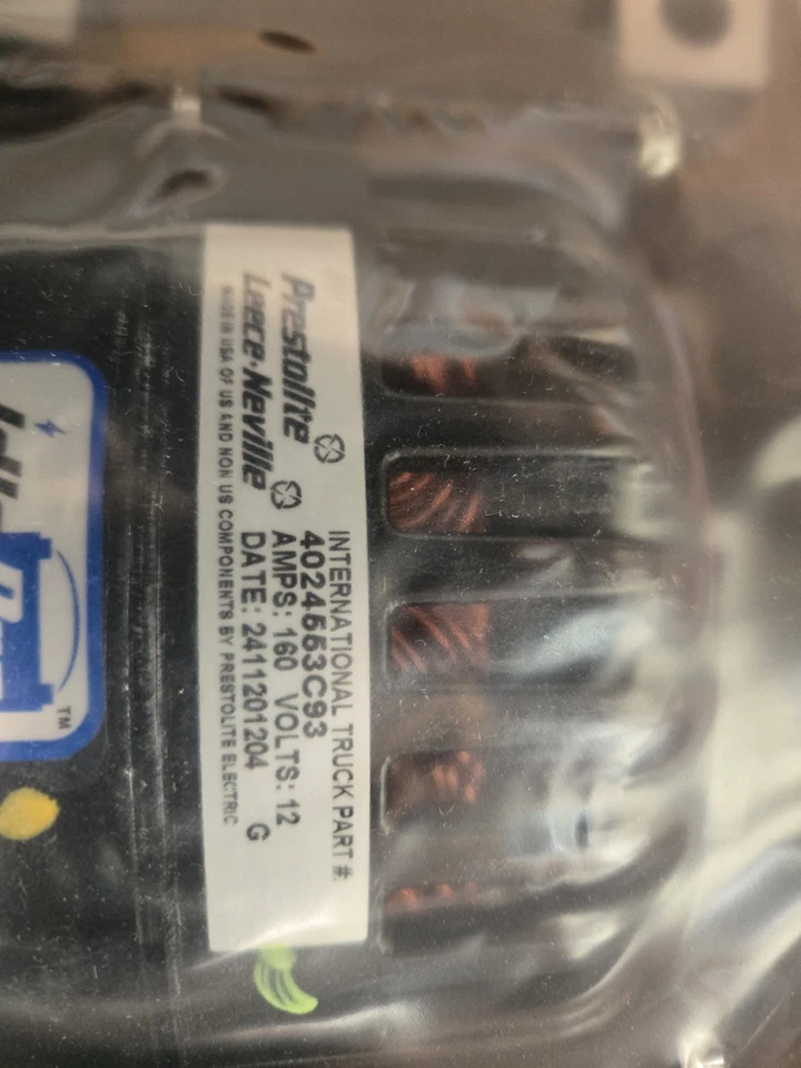 Prestolite Leece Neville Alternator, 4024553C93, 12V, 160AMPS, 1612301037 - Image 4 of 4