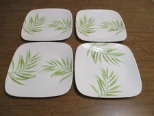 CORELLE BAMBOO LEAF DINNER PLATES 10 1/4'' LOT OF 4 EXCELLENT CONDITION