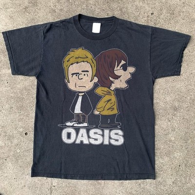 Hot! Oasis Gallagher Cartoon Heavy Cotton Black Unisex T-shirt Size S-5XL