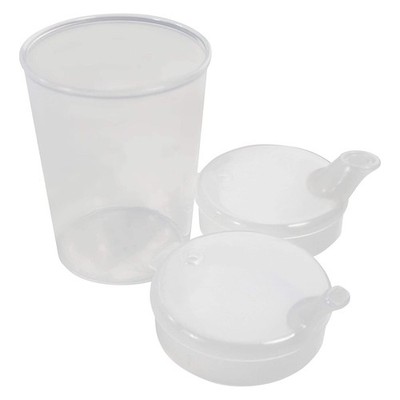 Medi-Inn Schnabelbecher 250 ml, Set 1 Unterteil + 2 Deckel (Farbe: transparent)
