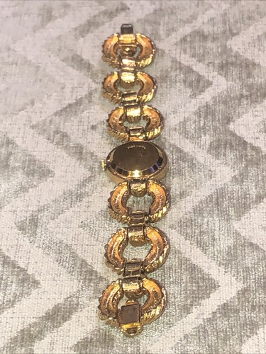 OROLOGIO VINTAGE DONNA VENDOME FRANCE 7 JEWEL con CINTURINO TONO ORO GROSSO - Foto 5 di 6