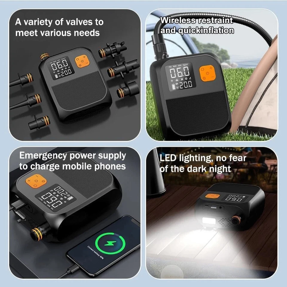 Elektrische Luftpumpe SUP Pumpe mit 8000mAh Akku Luftpumpe für Paddleboard,Zelt - Bild 4 von 4