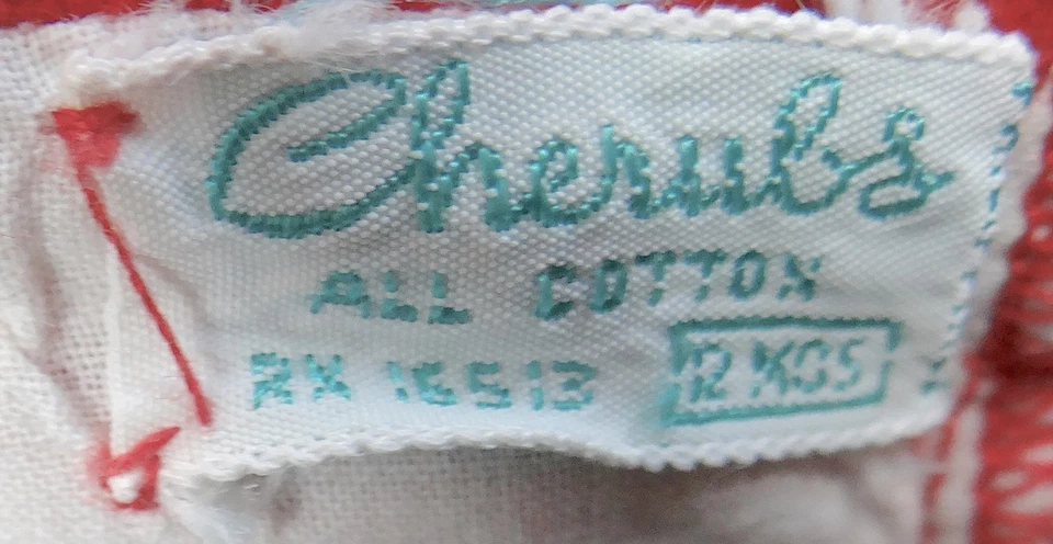 Vestido De Colección Querubines Rojo Terciopelo para Bebé Niño Pequeño Sin Mangas Forrado Lazo Años 70 12M Foto 3 de 4