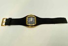 Men's Vestal Gold Tone Oversize Square Textured Fabric Strap 50mm Watch — photo 5
