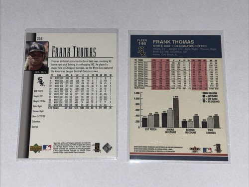 Frank Thomas 2001 Upper Deck #356, 2001 Fleer #146 White Sox - Picture 2 of 2