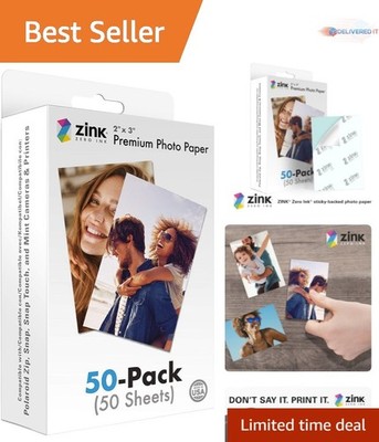 2x3 Inch  Instant Photo Paper 50 Pack for Polaroid Cameras and Printers