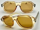 Men Classic Hardcore Vintage Retro Style SUNGLASSES Thick Square Champagne Frame
