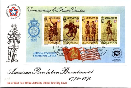 Isle Of Man FDC 1976 American Revolution Bicentennial - Douglas - J28103