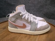 Nike Air Jordan 1 Mid SE PS Kids Size 1.5Y White/Pink Oxford-Jade Ice DZ5359-100