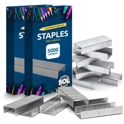 10000 Büro Heftklammern 26/6 | Standardgröße 26/6 mm Heftklammern für Tischhefter