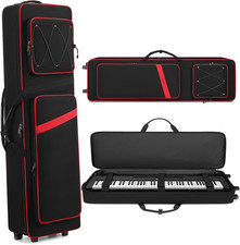 88 Key Keyboard Case with Wheels, Inner Size: 52.5"X 15"X 7", Waterproof Padded