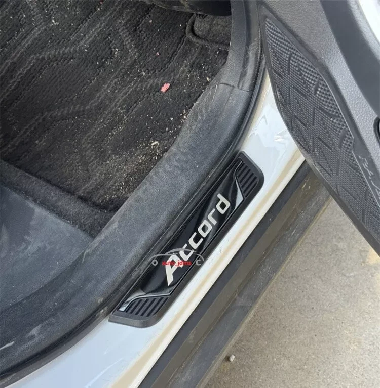 For Honda Accord Steel Accessories Door Sill Protector Trim Strip Scuff Plate X4 - Imagem 3 de 4