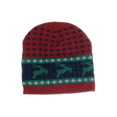 Brain Waves, Beanie-Mütze, Größe: ONE SIZE, Acryl, Rot/Blau/Grün #O8S