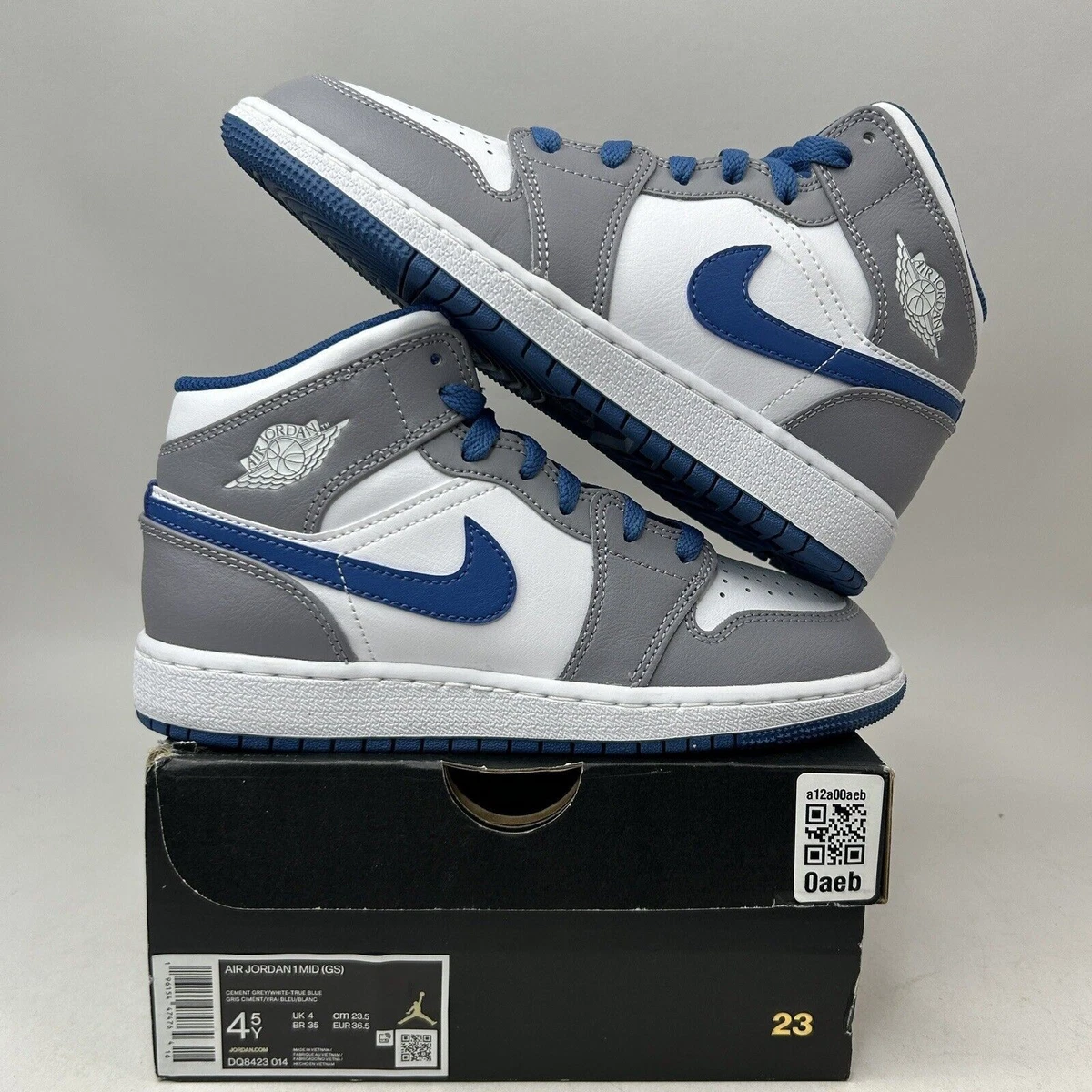 Preços baixos em Jordan 1 Mid Cement True Blue | eBay