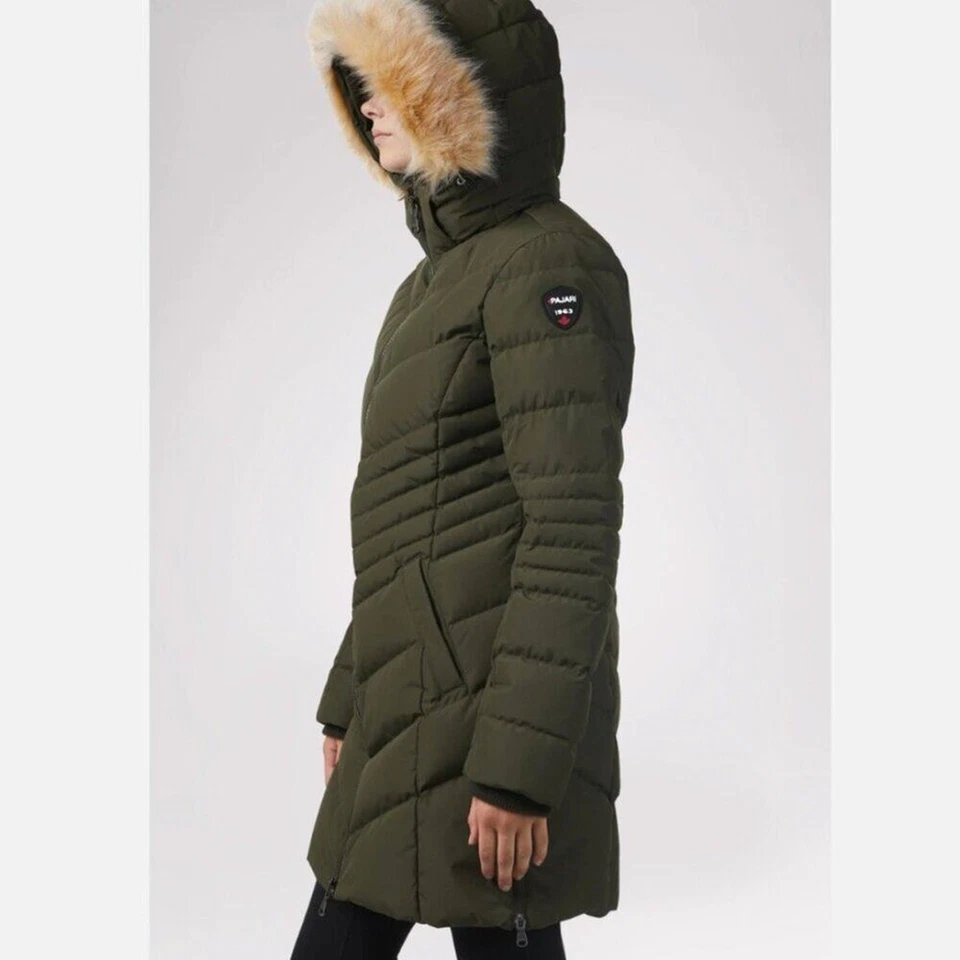 PAJAR Queens acolchado acolchado acolchado acolchado con capucha de piel sintética talla S Foto 4 de 4