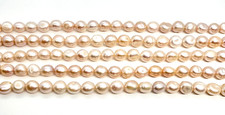 Natural Light Peach Fresh Water Pearl Baroque 10-11 mm 15.5 in. Strands