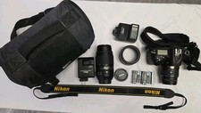 Nikon D7100 DSLR NIKKOR 18-55 55-300 Lenses 7223 Clicks Bag New Batteries NICE