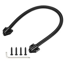 Armored Door Loop 16" Fit 6mm Wire Metal Door Power Transfer, Black