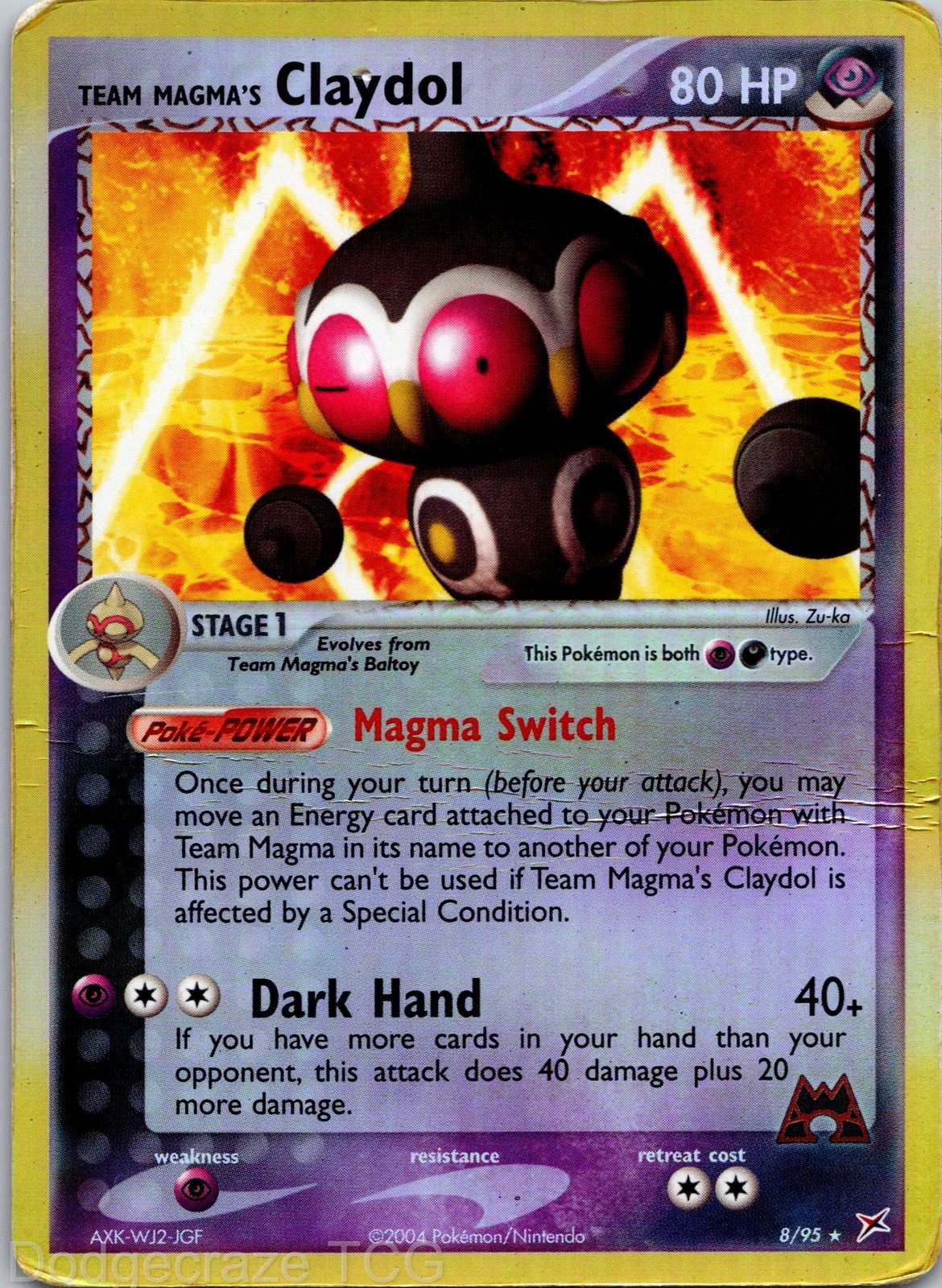 Team Magma's Claydol 8/95 Holo Rare Team Magma vs Team Aqua Pokemon DMG
