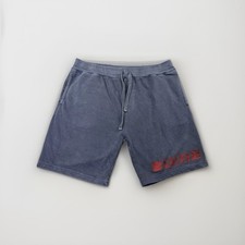 Polo Ralph Lauren Men's Sweat Shorts XL Navy Blue Fleece Spell Out Used Faded