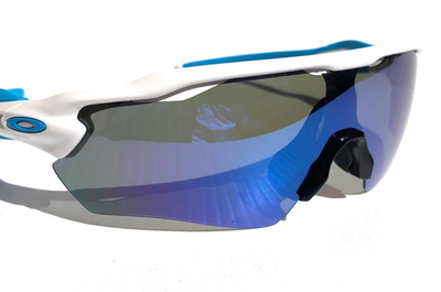NEW Oakley RADAR EV PATH White POLARIZED Galaxy Blue Lens Sunglass