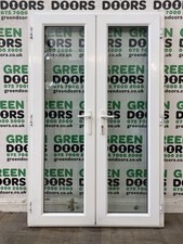 THIN NARROW FRENCH DOORS WHITE UPVC DOUBLE GLAZED EXTERNAL EXTERIOR OUTWARDS