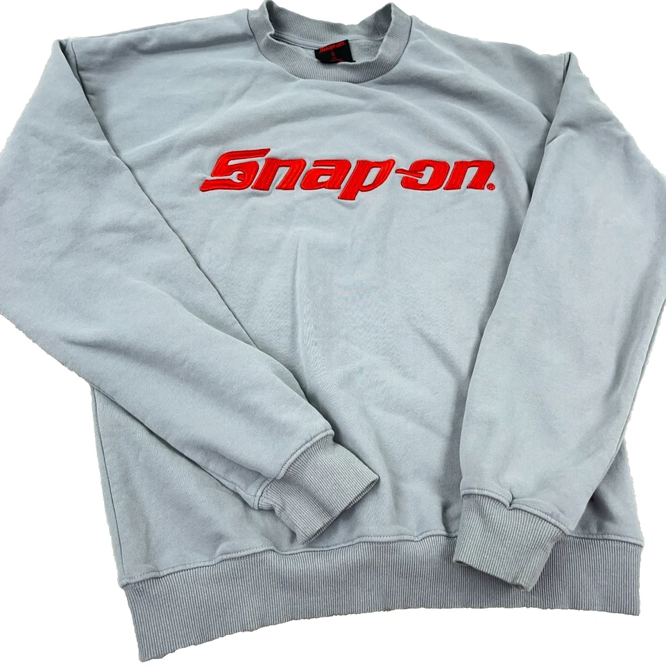 Sudadera a Presión Hombres Pequeña Gris Roja Cuello Redondo Suéter Herramientas de Deletrezo Adulto Foto 4 de 4