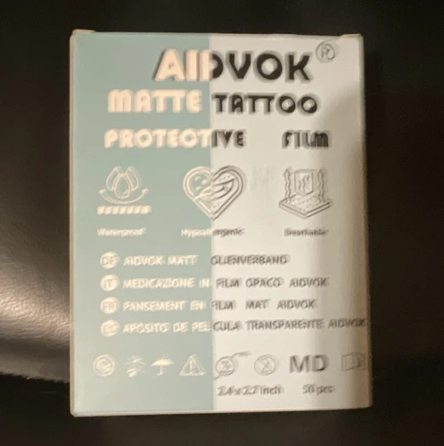 AIDVOK Matte Tattoo Protective Film Waterproof Hypoallergenic 24x27in 50pcs - product listing photo